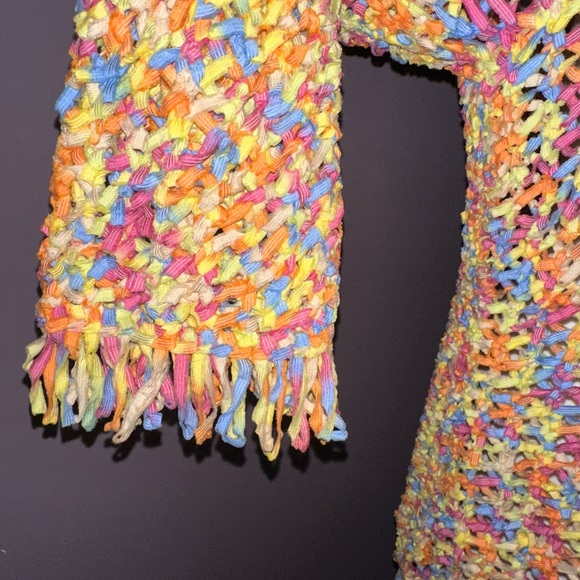 Design Options by Philip & Jane Gordon Boho Crochet Style Fringe Cardigan,‎ SZ M - Picture 6 of 9